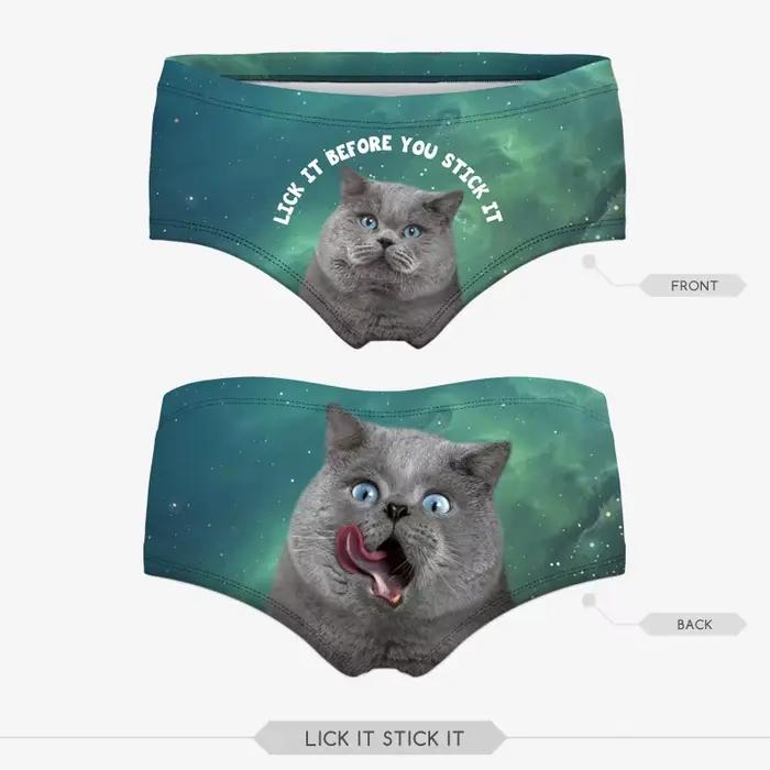 Sexy ružové 3D mačacie nohavičky pre ženy