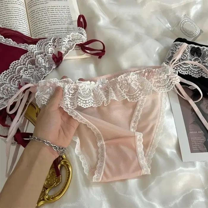 Lolita nízke nohavičky z čipky s mašľou