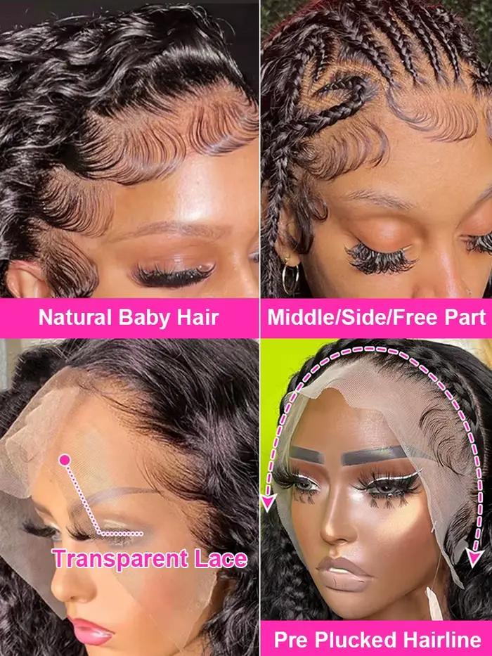Parochňa Lace Frontal Water Deep Wave 13x4 13x6 360 HD z ľudských vlasov kučeravá