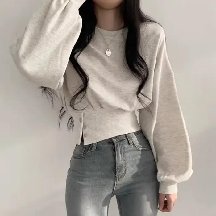 Ulzzang Gombíkový dizajn Baggy pre ženy