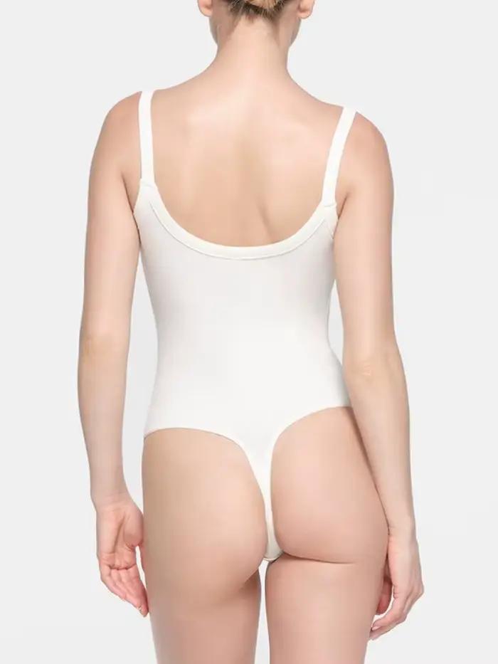 Combinaison une pièce dos nu pour femme, costume de batterie solide, lingerie sexy, tenue de corps féminin, blanc, fibre Streetwear, Y