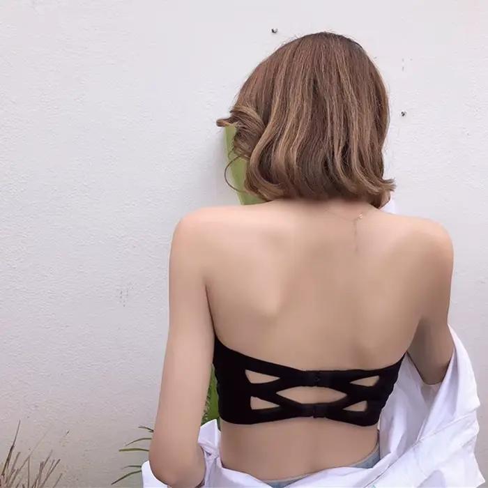 Haut tubulaire une pièce sans couture pour femmes, coussinets amovibles, intimes, basique, noir/blanc/peau, soutien-gorge sans bretelles, Bandeau, Lingerie Sexy