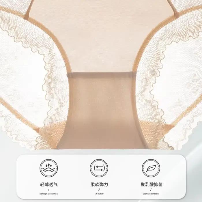 Culotte femme taille moyenne mince Sexy dentelle respirant confortable coton entrejambe culottes sous-vêtements femmes sexy culottes femmes