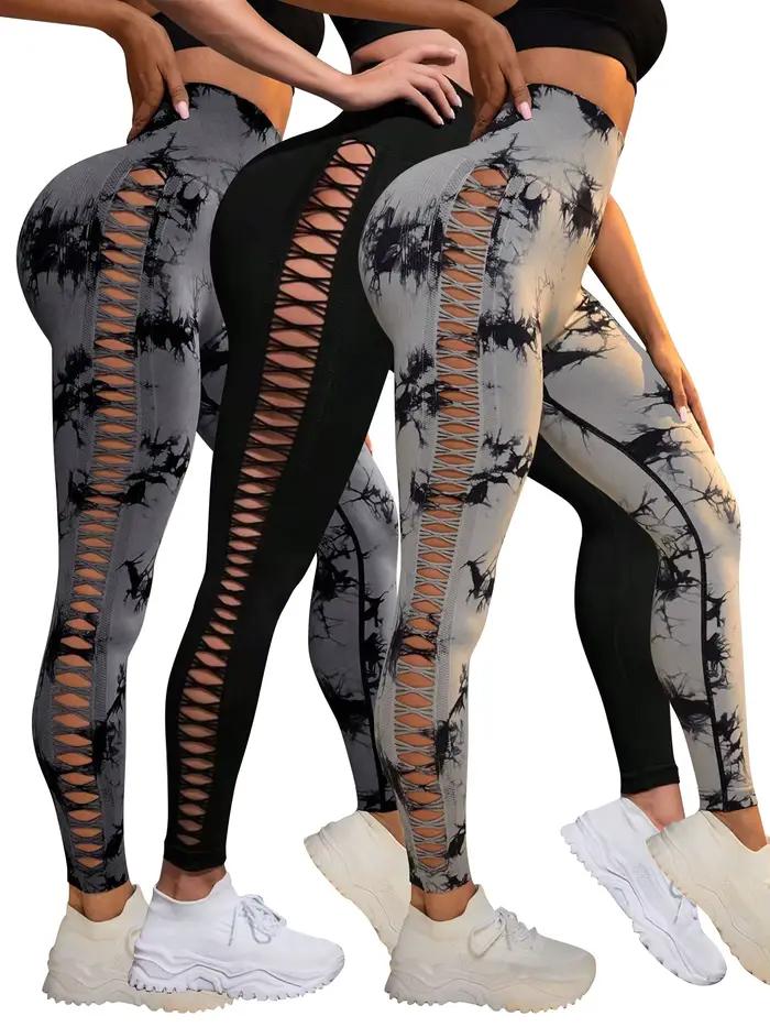 Dámske bezošvé tie dye legíny