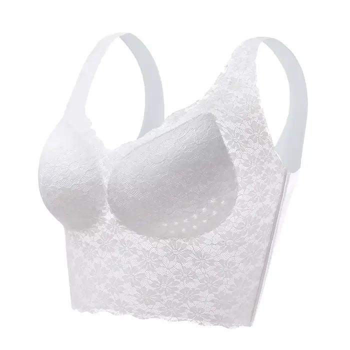 Grande taille M-6XL soutiens-gorge pour femmes sans couture sous-vêtements en dentelle soutien-gorge Push Up grande Bralette femme brassière sans fil rembourré respirant