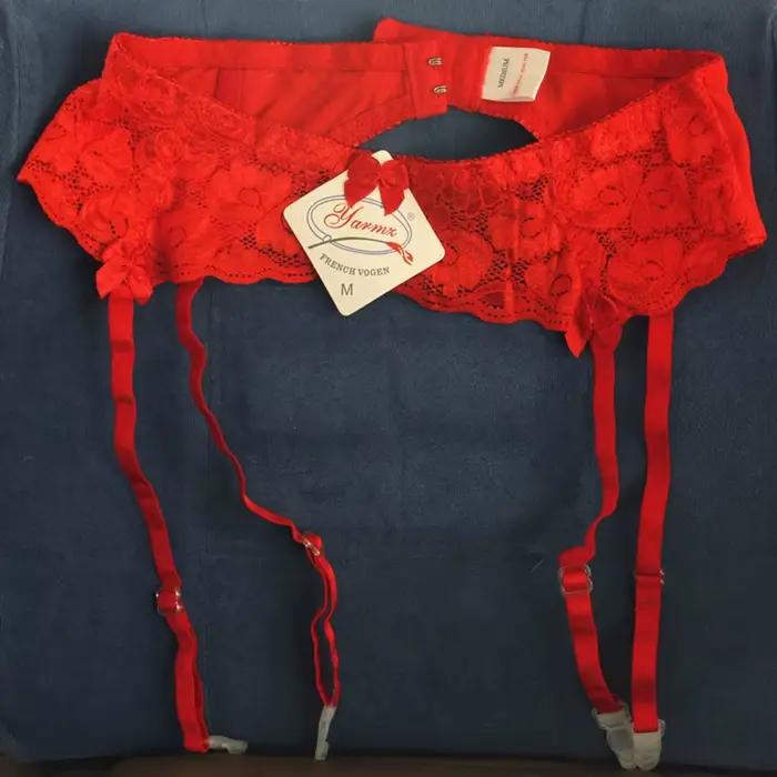 M L XL veľká veľkosť Sexy čipkovaná priesvitná podväzková opaska s nastaviteľným zadným zapínaním na pančuchy