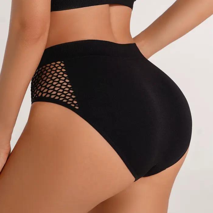 Dámske nohavičky s výrezom Sexy jednofarebné stredne veľké pohodlné spodné prádlo pre ženy Priedušné tangá