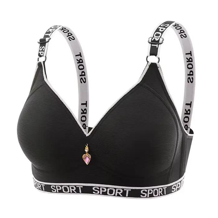 Soutien-gorge pour femmes, grande taille, sans armatures, soutien dorsal sportif, anti-affaissement, réglable