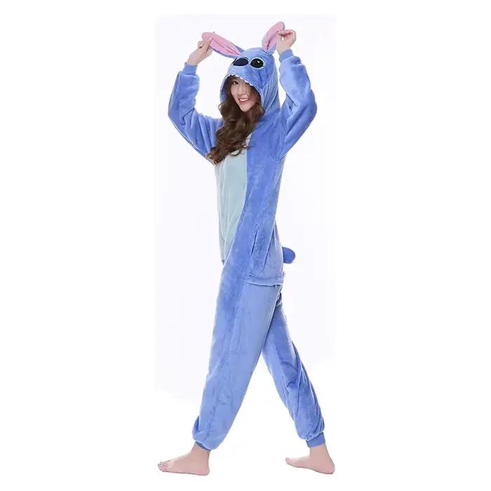 Lilo point Cosplay femmes Costumes combinaison Kigurumi pyjamas point mignon enfant vêtements de nuit à capuche Halloween adultes vêtements