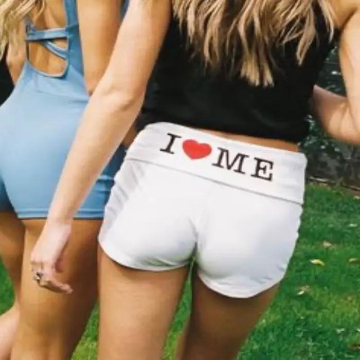 Y2K Aesthetic I LOVE Closer Letter Print Short