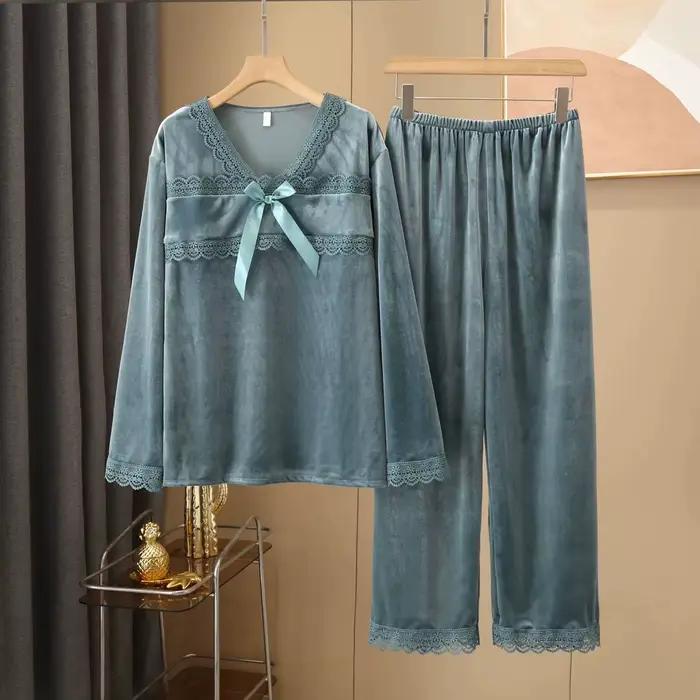 Sexi zamatový 2-dielny PJS set
