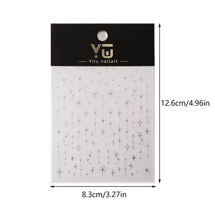 Zlaté a strieborné Starlight Laser trblietavé hviezdy bronzujúce kamienky úľava Nail Art dekorácie nálepky manikúra
