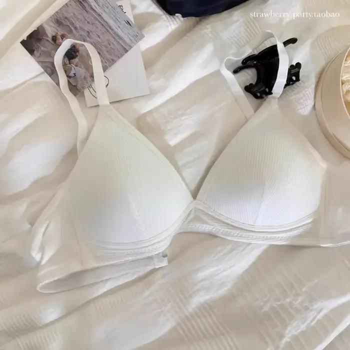 BANERDANNI Bralette de base parisienne |   Bretelles fixes et tissu respirant |   Petite Bust Contour Support Soutien-gorge triangle confortable sans fil