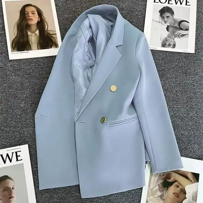 Dámske elegantné sako kabát 2025 jar jeseň kórejská móda luxusné