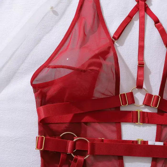 Ensemble érotique sexy pour femmes, lingerie transparente, combinaison, tenue de soirée, sous-vêtements de club, costumes sexy