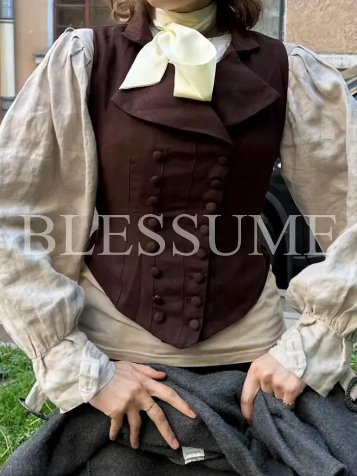 Gilet victorien pour femmes, Renaissance médiévale, col en v, Double boutonnage, Corset