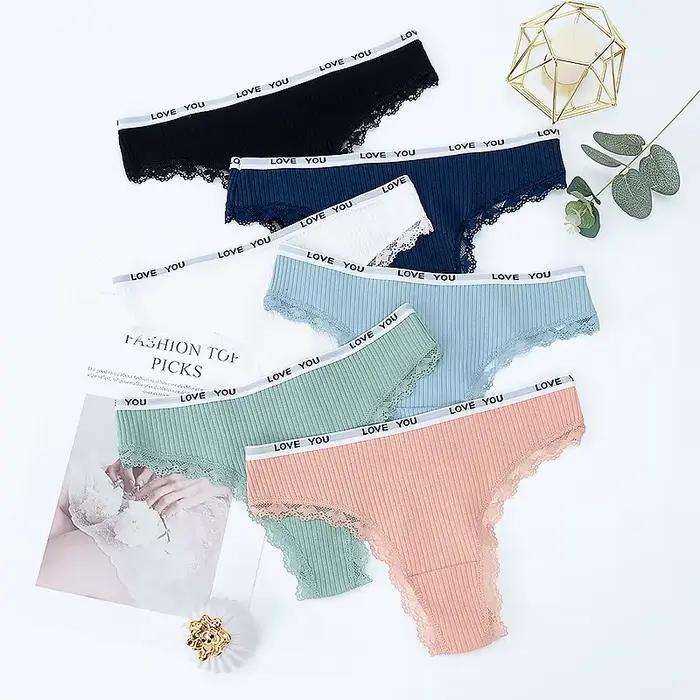 3 pièces/lot dentelle string femmes Tanga taille basse Sexy lingeries coton culottes Laides T dos pantalon sous-vêtements pour fille femme caleçons