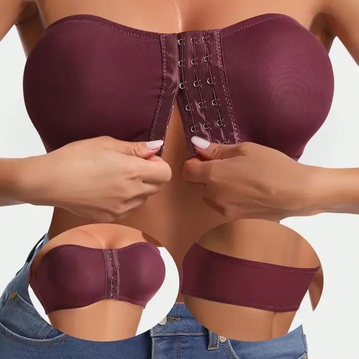 Predný zapínací bandeau podprsenka pre ženy