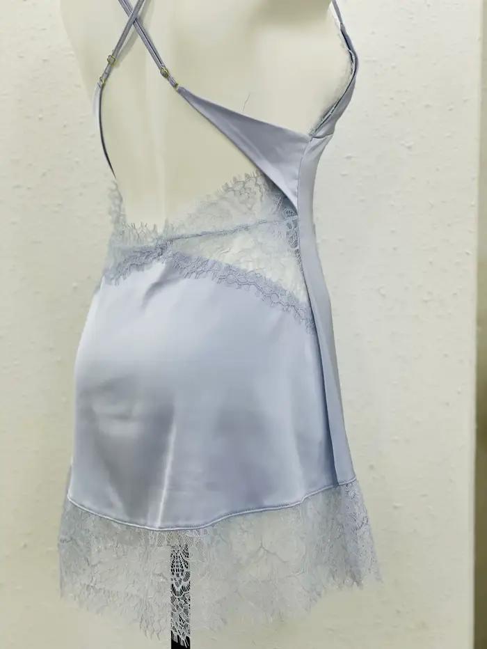 Chemise de nuit sexy en dentelle pour femmes, lingerie pour femmes, vêtements de nuit, décolleté en V profond