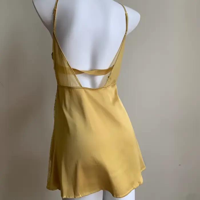 Chemises de nuit françaises élégantes pyjamas romantiques femmes robe de nuit fronde chemise de nuit dos évider Satin dentelle Mini vêtements de nuit