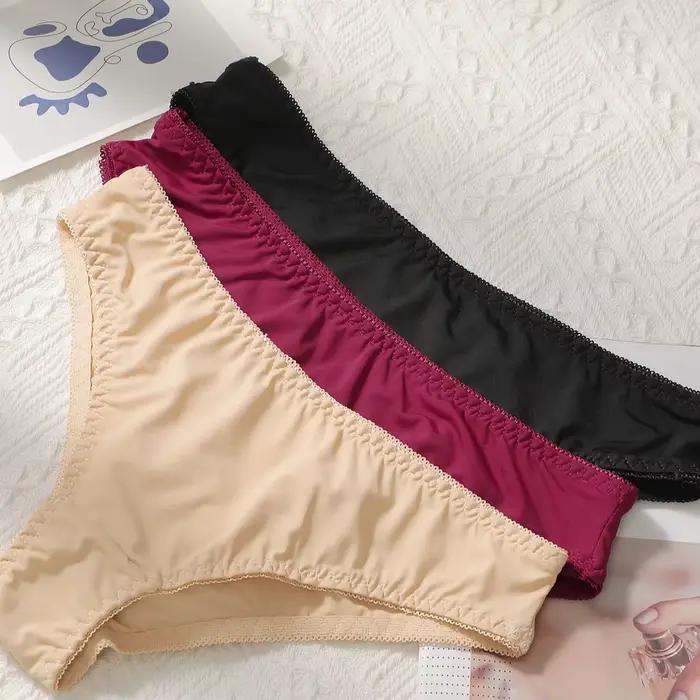 Viomisha 3-dielne súpravy nohavičiek pre ženy Sexy mäkké pruhované šortky jednofarebné nohavičky pre