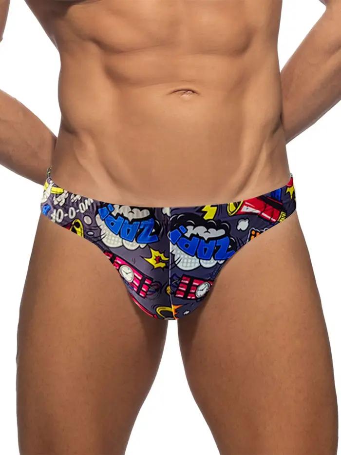 Bikini Pop Art Homme Avec Motif Pastille Polyester Elasthanne Plage Piscine Activités Aquatiques Occasions Spéciales