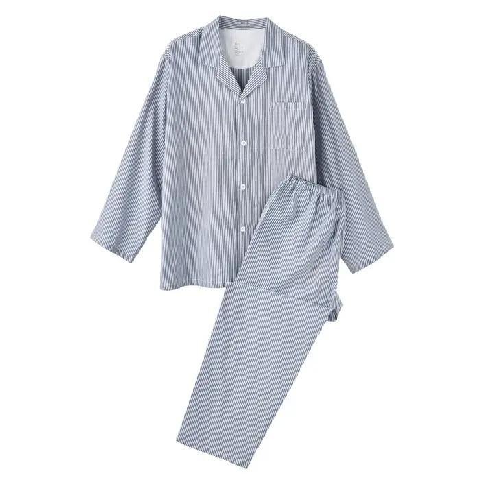 Pyjamas féminins en coton 100%, style basiques, manches longues, col rabattu, disponibles en rose, blanc, bleu et gris, pour hiver, occasions spéciales et confort nocturne