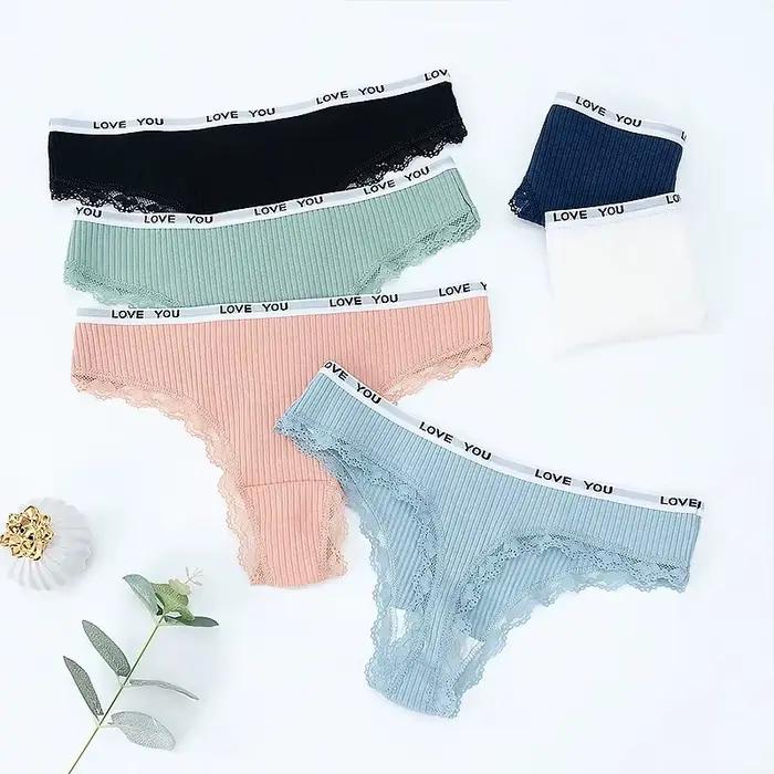 3 pièces/lot dentelle string femmes Tanga taille basse Sexy lingeries coton culottes Laides T dos pantalon sous-vêtements pour fille femme caleçons