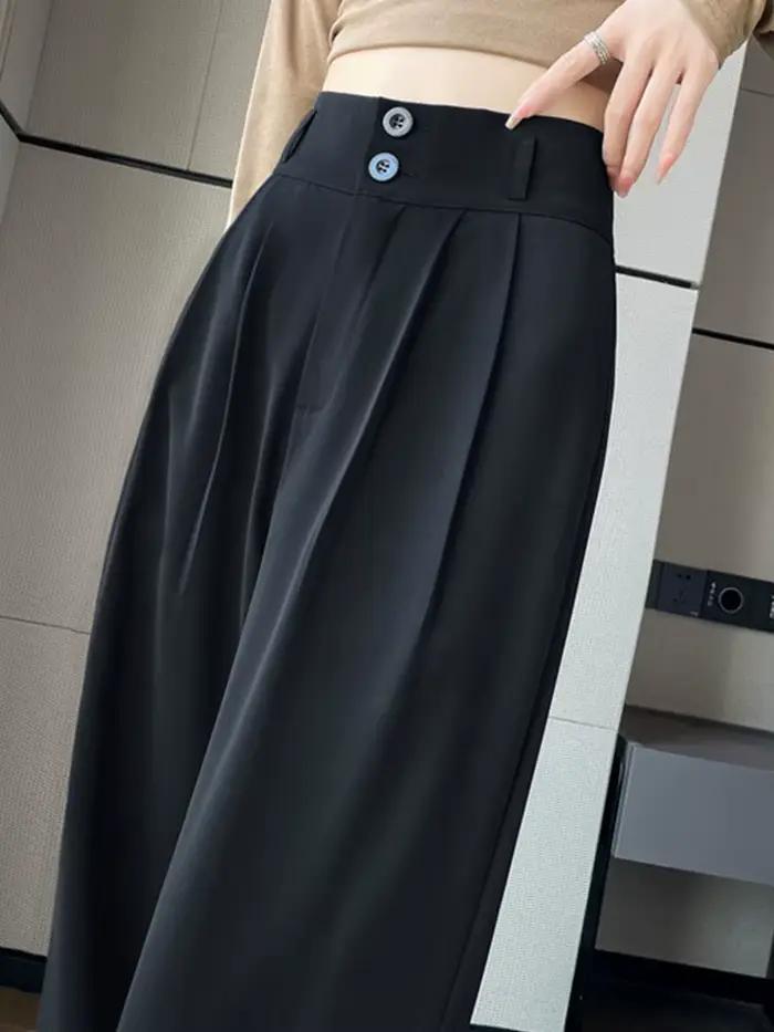 Elegantné nohavice so širokými nohavicami pre ženy