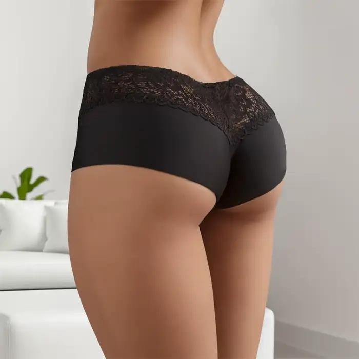 Boxer en dentelle pour femmes, Lingerie Sexy, tentation, sous-vêtements féminins, culotte à élasticité solide, respirant, slip pour dames