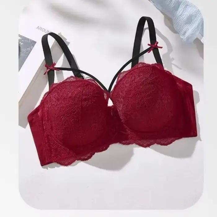 Dámska push-up polovičná podprsenka s naberanou mašľou