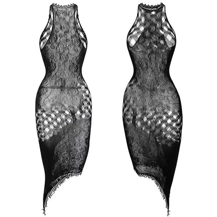 1 pièce Body de plage sexy pour femme, résille transparente, ajouré, à col licou, sans sous-vêtements, style maillot de bain