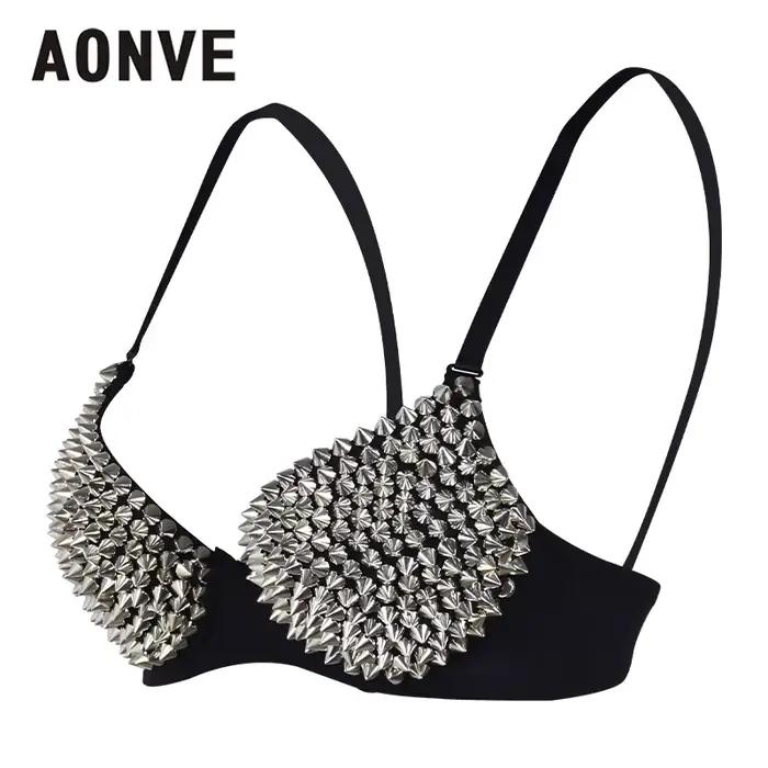 AONVE date Sexy Lingerie Sexy femmes strass couverture soutien-gorge haut or/argent plongeant fil gratuit Bralete mode paillettes couverture haut