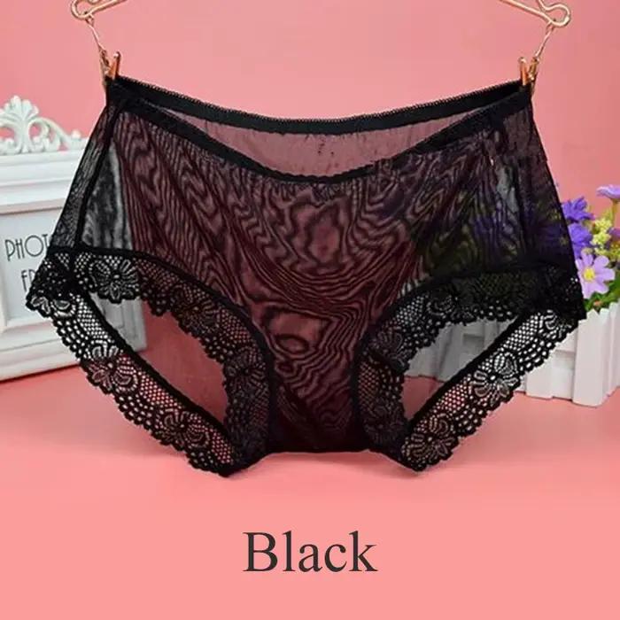 Culotte Sexy en Maille Transparente pour Femme, Slip en Dentelle Colorée, Sans Couture, en Tulle Transparent, Sous-Vêtements d'Été Respirants, 7.0