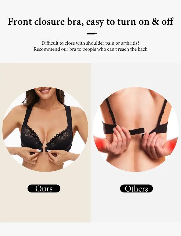 Nová priesvitná čipka sexy podprsenka pre ženy ultra tenká vpredu zapínaná veľká veľkosť