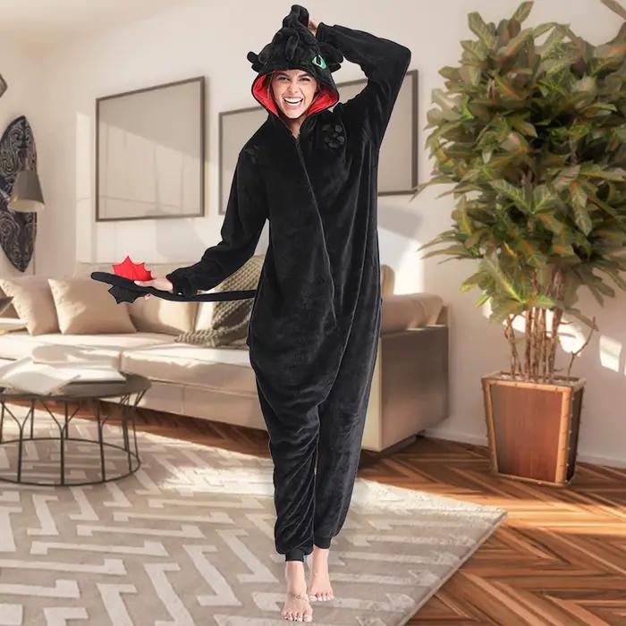 P-jTIME-Pyjama bez zubov s topánkami pre dospelé ženy