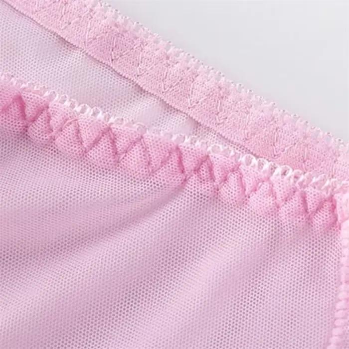 Sous-vêtements transparents culottes femmes couleur unie Sexy sans couture Perspective maille slips Ultra-mince grande taille M-3XL