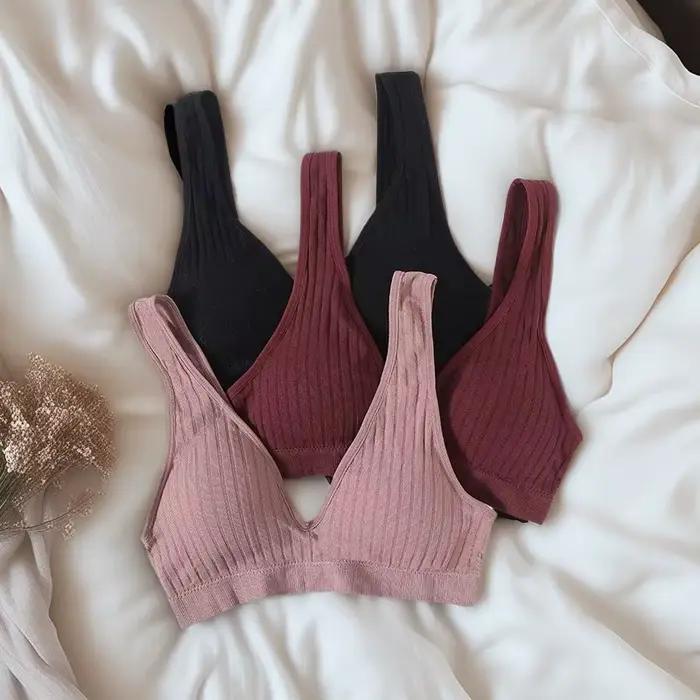 Soutien-gorge de sport sans couture pour femmes, décolleté en V profond, sans armatures, sous-vêtements pour femmes, dos nu, Lingerie Sexy, intimes doux