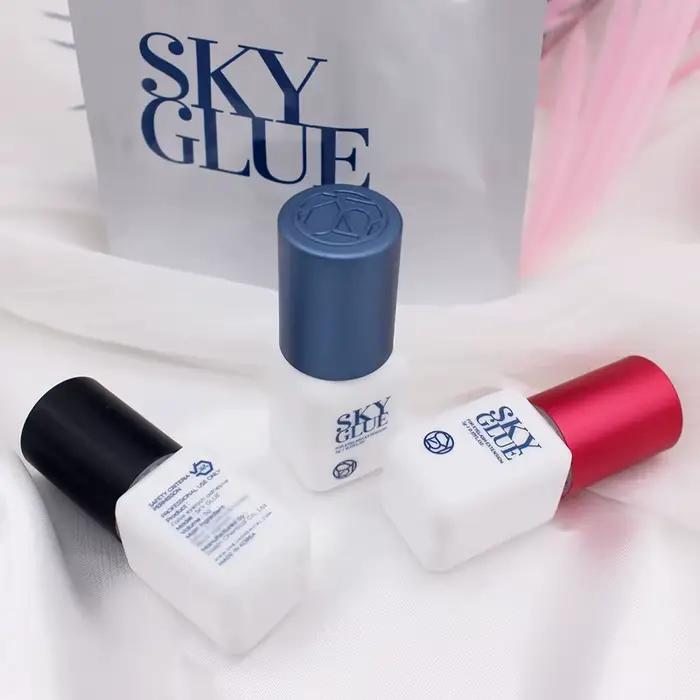 1 fľaša lepidla SKY na predlžovanie rias 5ml Originál Sky S + čierny červený modrý uzáver falošné riasy lepidlo nebo TD c