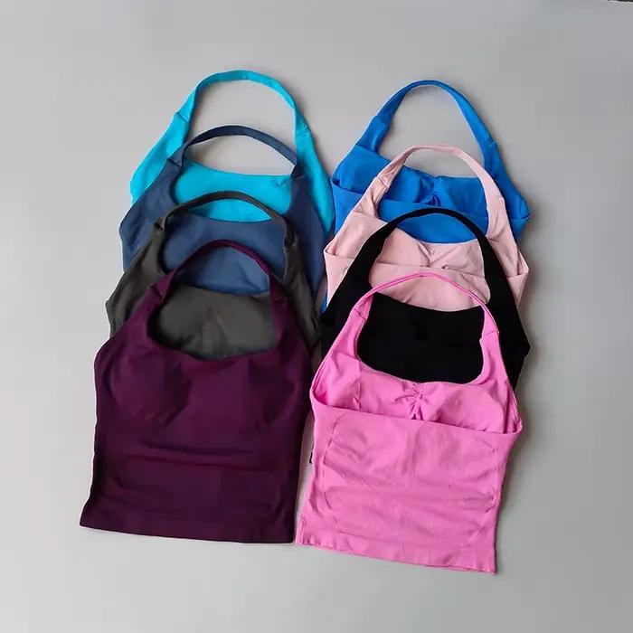 Soutien-gorge de sport de Yoga sans couture, dos croisé, résistant aux chocs, pour entraînement, Fitness, Push up, Yoga, course à pied, vêtements de sport actifs, gilet, été