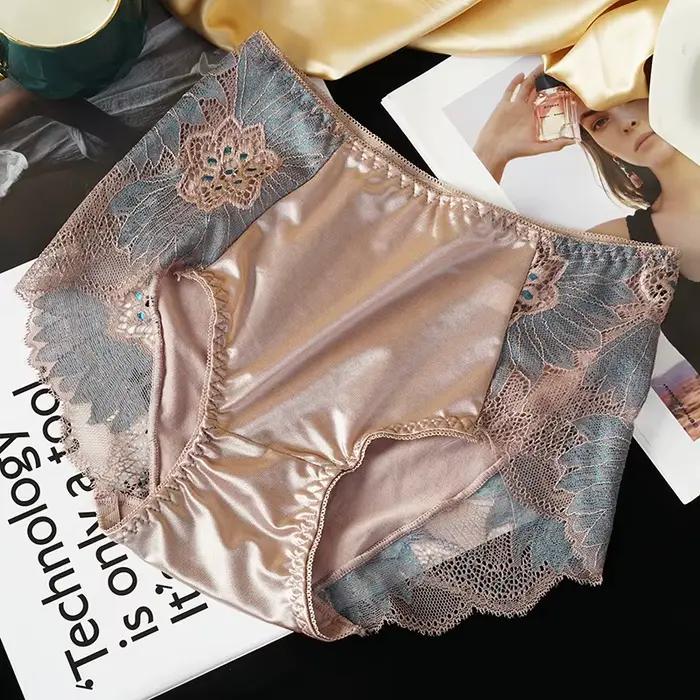 Style français Sexy femmes sous-vêtements de haute qualité luxe dentelle dames culottes sans couture taille moyenne femme slips Lingerie intimes