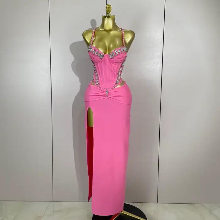 Elegantné ružové šaty s ramienkami
