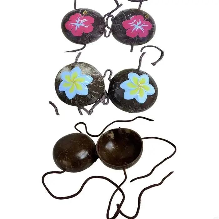 Soutien-gorge de bain multifonctionnel en coquille de noix de coco, en fibre de noix de coco, qui évacue l'humidité, pour les vacances à la plage, le surf et le bain de soleil