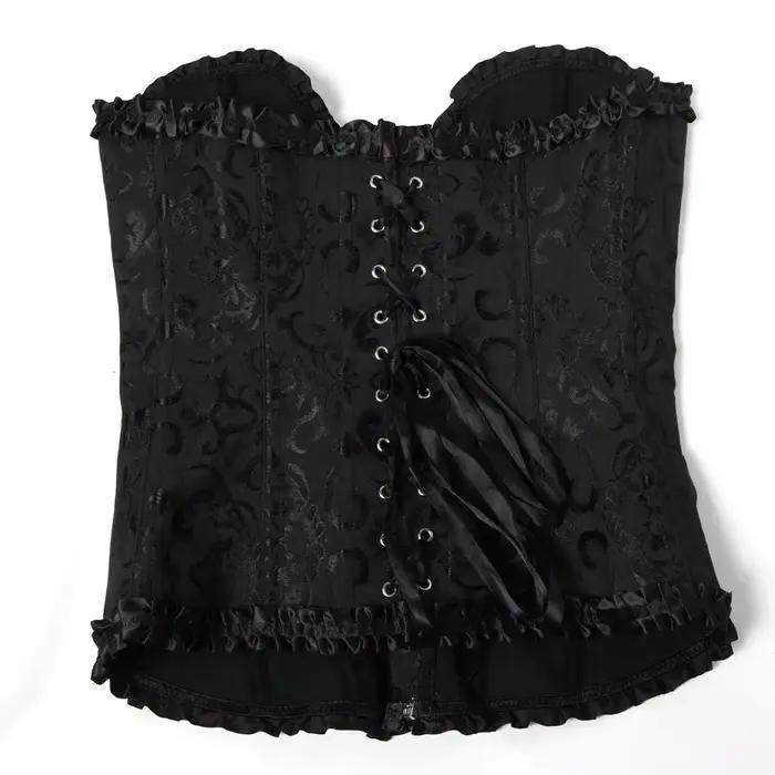 Bustiers et Corsets Sexy en dentelle florale, vêtements modelants pour femmes, Vintage, gothique, surbuste, Satin Jacquard