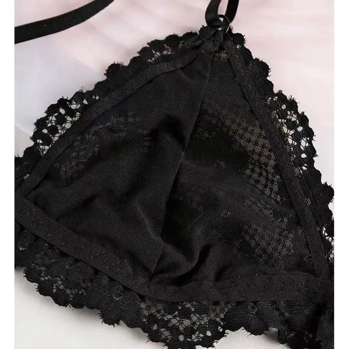 Soutiens-gorge en dentelle pour femmes, bralette sans armatures, sous-vêtements en dentelle transparente, soutien-gorge push-up pour femmes, lingerie sexy de couleur unie, soutien-gorge dos nu