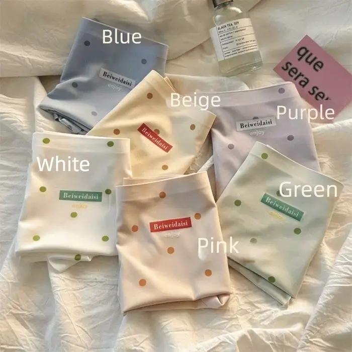 Culottes Douces en Soie Glacée à Pois Taille Moyenne pour Femme – Sous-vêtements Confortables et Sans Coutures – Idéal Cadeau