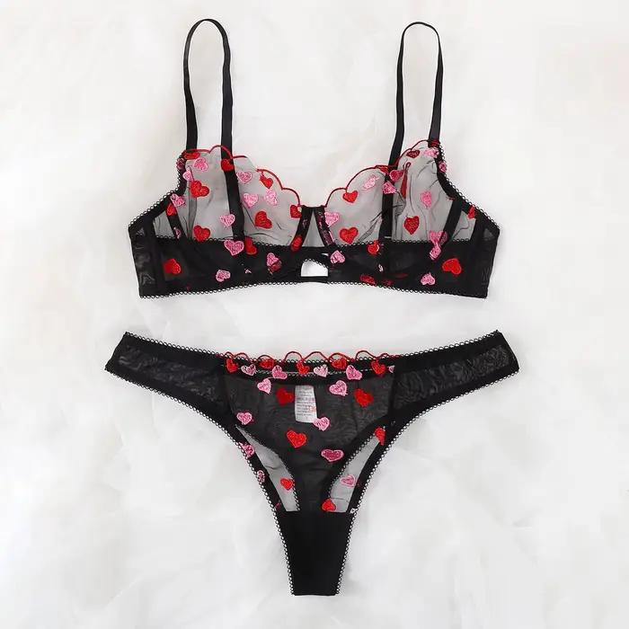Femmes grande taille Sexy Lingeries ensembles tentation broderie florale Push Up soutien-gorge culotte Lingerie ensemble 2 pièces séduisant Lingerieoutfits
