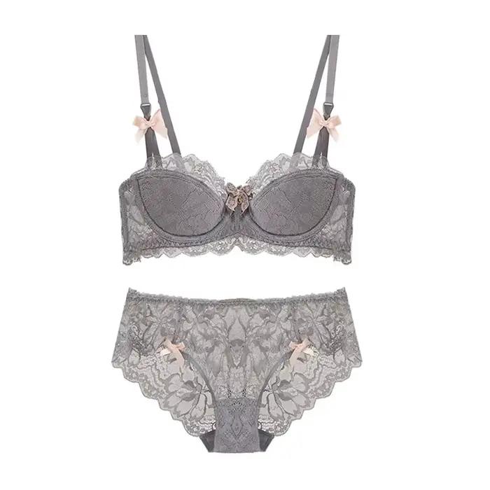 Francúzska čistá túžba Bralette malé poprsie AB košíčky Push Up bez drôtikov čipka podprsenka pre bacuľaté dievča mašľa dizajn tenký záhyb pohodlie veľká veľkosť