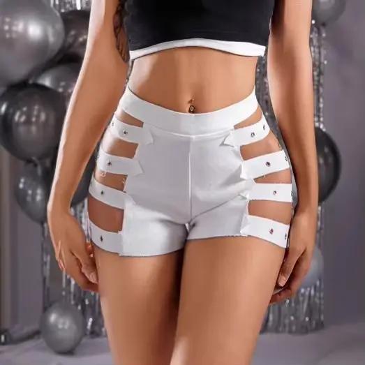 Nové Disko ženy Šortky s vysokým pásom Sexy vykrojené Šortky nohavice teplé