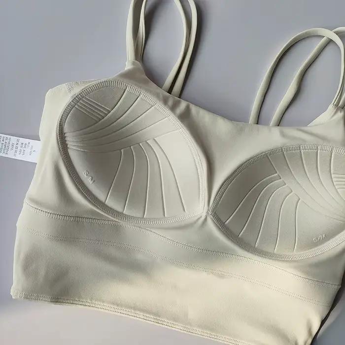 Soutien-gorge de sport intégré avec bretelles, soutien-gorge de style gilet de beauté absorbant les chocs pour femmes, combinaison de yoga Pilates pour course à pied